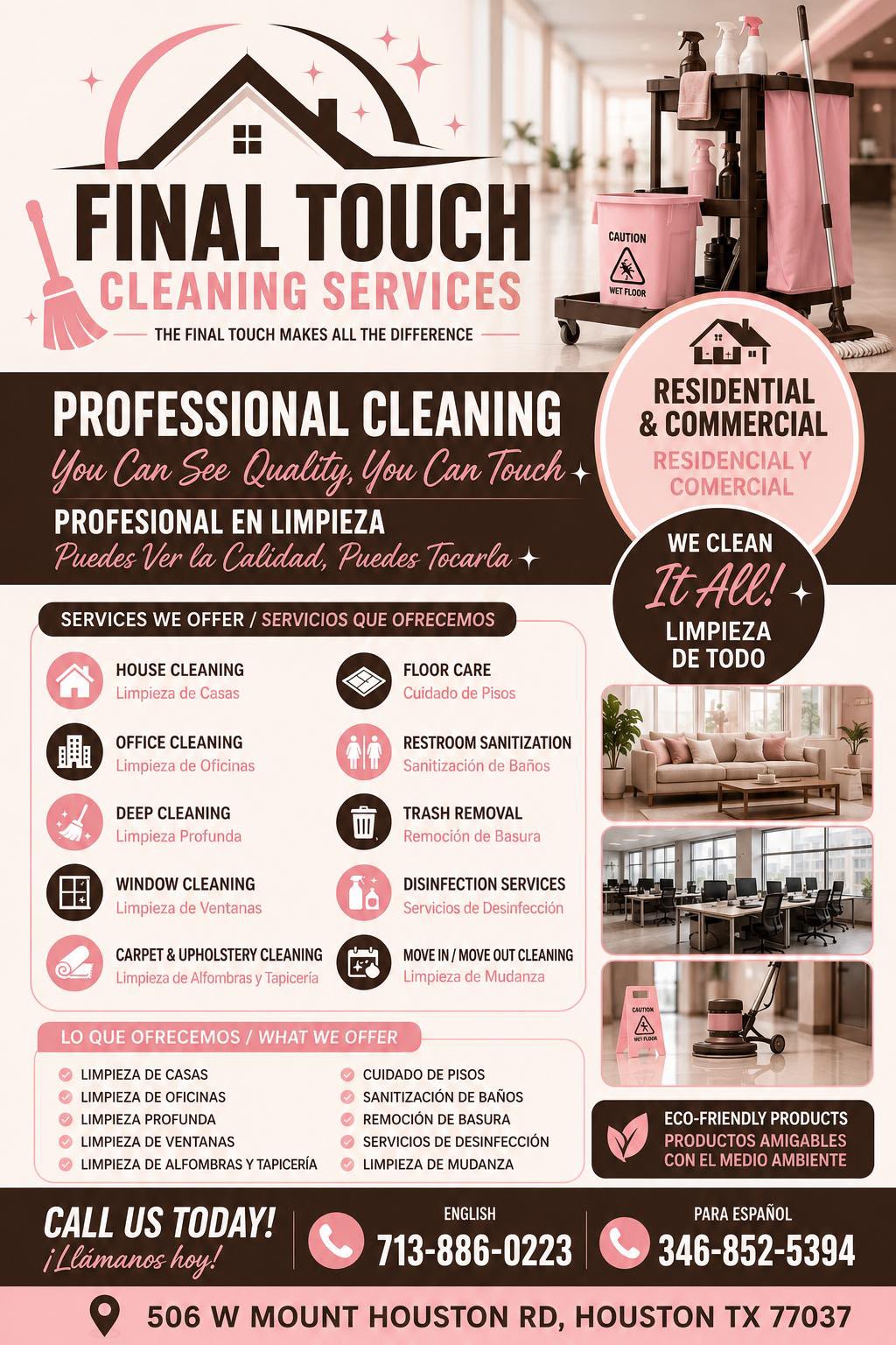 Final Touch Cleaning Services flyer